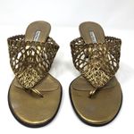 Charles David  metallic gold leather slides Photo 2