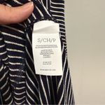 CAbi  Navy & White Striped Crossover Jersey Stretch Launch Midi Dress Photo 4