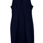 Elie Tahari Sleeveless Sheath Dress Key Hole Front Lined Back Zip Up 6 Navy Blue Photo 10