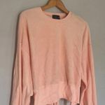 Mustard Seed  Blush Pink Velvet Cropped Sweater Tie Back Size Medium Photo 1