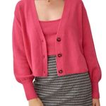 Reformation Varenne Cashmere Cardigan in Pink/Red Size Small Photo 2