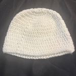 White Knit Beanie O/S Winter Casual Cherry Girl Classic Preppy Academia Ballet Photo 1