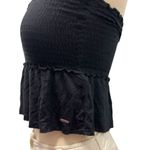 Hollister  Women’s Black Tube Top Strapless‎ Smocked Cropped Shirt Size Small Photo 2