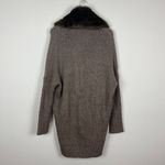 Romeo + Juliet Couture Cardigan Sweater Womens Medium Brown Faux Fur Dolman Knit Photo 6