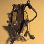 Salvatore Ferragamo TAN & BROWN DISTRESSED EMBOSSED LEATHER W/GANCINI FRINGE Photo 7