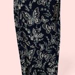 Y2K navy blue butterfly embroidered elastic waist stretchy midi skirt NWT NYCC Size M Photo 1