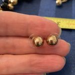 Stylish gold andĀ black beadedānecklaceāw/āmatchingāgoldāstudāearrings Photo 2