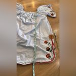 ZARA  Trafaluc Light Blue Off Shoulder Embroidered Mini Dress blue size small Photo 7