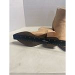 ZBY Women’s Tan Beige Ankle Boots Side Gore Size 7 Block Heels See Description Photo 5