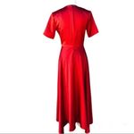 ZARA Red Sateen Short Sleeve High Low Hem Dress Size S Photo 5