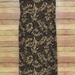 Vintage 90’s Y2K Studio I Black Brown All Over Leaf Print Maxi Dress Women’s 14P Photo 0