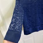 Armani Exchange Blue Sheer Long sleeve Blouse Photo 1