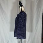 Maeve  Anthropologie 100% Silk Navy Blue White Polka Dot Ruffle Sleeves Womens 8 Photo 2
