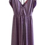 Kate Spade Geo NEW Dot Satin Midi Dress Painted Pansy Photo 0