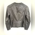 Vince Black Moto Leather Jacket Size XXS EUC Photo 2