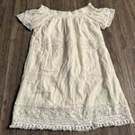 American Eagle American‎ Eagle Outfitters Ivory Cotton Embroidered Off Shoulder Tunic Dress M Photo 0