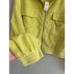 Aerie NWT Corduroy Zip Up Bomber Jacket Neon Green Size XL Photo 3