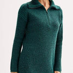 SO Juniors'  Mockneck Quarter Zip Sweater Dress Green XL  Long Sleeve Mini NWT Photo 0