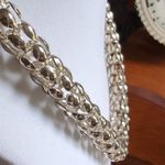 Chunky Chainmaille Necklace or Purse Wristlet Persian Byzantine Style 17” Silver Photo 2