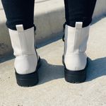White Lace Up Combat Boots Size 8.5 Photo 3