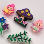 Boutique Shoe Charm Set Mushroom House, Flowers, Vine, Handmade Resin Fairies Photo 3