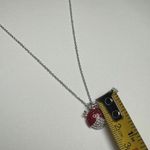 Swavorski Swarovski Crystal Enamel Ladybug Bug Necklace Silver Tone Photo 2