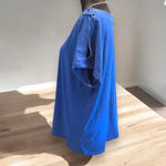 Peck & Peck ‎ royal blue casual top lace up grommet shoulder/cutout doleman XL Photo 1