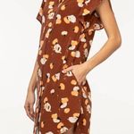 Equipment  Tortoise Shell Brown Flower Print Lorainna Silk Mini Dress size Medium Photo 13