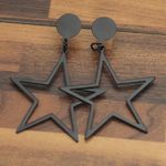 Black Star Boho Drop Earrings Photo 0