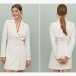 H&M NWT Belted Blazer Jacket Dress Ivory Large Photo 1