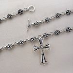 Cross Pendant Necklace for Men Women, Streetwear Punk Hip Hop Unisex Necklace Silver Photo 4