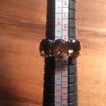 Brazilian Smokey Quartz Three Stone Stainless Steel Ring (Size 7) Photo 4