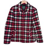 Woolrich  Women’s Sz Small Wool Blend Plaid Shacket Jacket in Ruby Multi Red Photo 0
