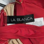 La Blanca Cherry Red Island Goddess Underwire Twist Front Bra Top Size 12 New Photo 5