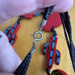 Wooden cactus coyote Native American Indians necklace Black Photo 5