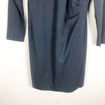 Theory  Side Fold Continuous 2 Long Sleeve Wool Sheath Dress Size 12 Ocean Photo 9