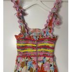 Celia B Nilsa Dress Floral Tiered Midi Size XL NWT Scalloped Details Tie Straps Pink Photo 10