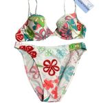 Banana Moon Size Small Bright Multi Color Floral Print Bikini Set. New With Tags Pink Photo 0