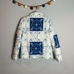 NWT Caroline Constas Quilted Patchwork Print Linen Blend Jacket Blue Size XS Photo 5