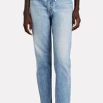 Moussy Vintage Glen Boy Straight High Waisted Barrel Jeans Size 26 Minimalist Blue Photo 0