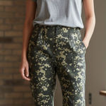 Anthropologie NEW Camouflage Floral Pant Green Granola Girl Indie Casual Small Photo 0