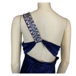 My Michelle  Blue One Shoulder Ruched Formal Beaded Empire Waist dress size 13 Photo 4