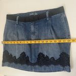 London Jean Y2k Micro Mini Denim Low Rise Jean Lace Bratz Boho Cowgirl Embellish Skirt 8 Photo 6