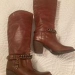 BCBG Brown Heeled Boots with Chain Detail Size 8 Photo 7