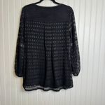 John Mark  Black Long Sleeve Blouse Lace Keyhole J41 Photo 4