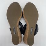 Sperry Womens 10 Sandals Top-Sider Shoreham Black Wedge Heel Cork Leather Slide Photo 6