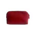 BRICS Red Leather Travel Cosmetic Makeup Toiletry Bag Photo 4
