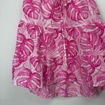Cupshe Malina One Shoulder Ruffle Tiered Mini Dress Sz Small Pink Palm Tropical Photo 9