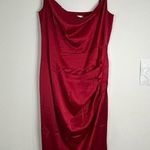 Unbranded Red Satin Cowl Neck Slip Dress Photo 1