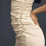 Anthropologie NWT  The Maya Ruched Cowl-Neck Dress: Faux Leather Mini Edition Size 2 . Photo 3